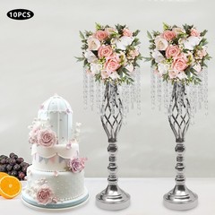 10PCS Crystal Stands Wedding Table Centerpieces Flower Racks 21.7inch Tall New