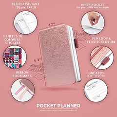 Pocket – Small Undated Monthly & Weekly Goal Journal and Calendar for