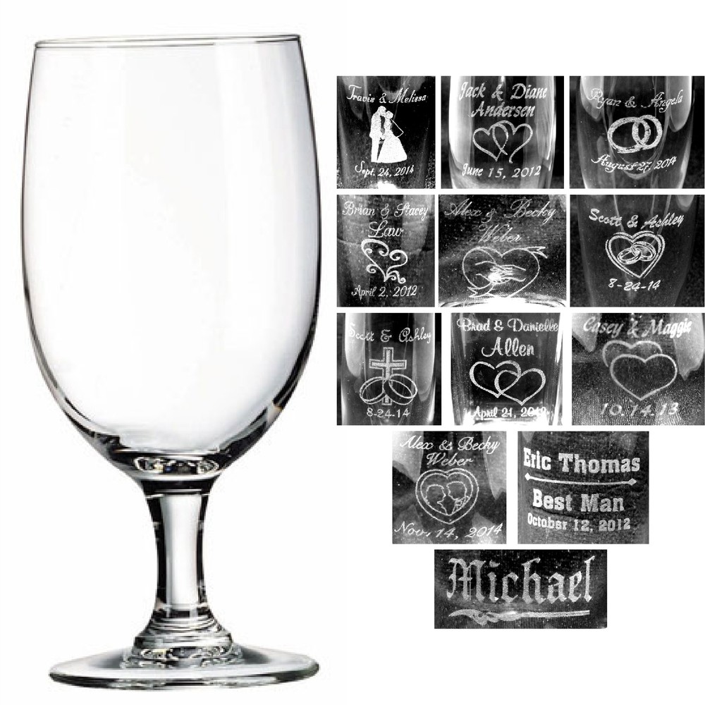 Personalized 16 oz Wine Glasses Wedding Party Gifts Bridesmaids Anniversary Gift
