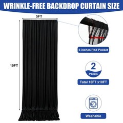 Tulle 10x10ft Backdrop Curtains for Parties,2 Panels 5x10ft Wrinkle Free Soft…