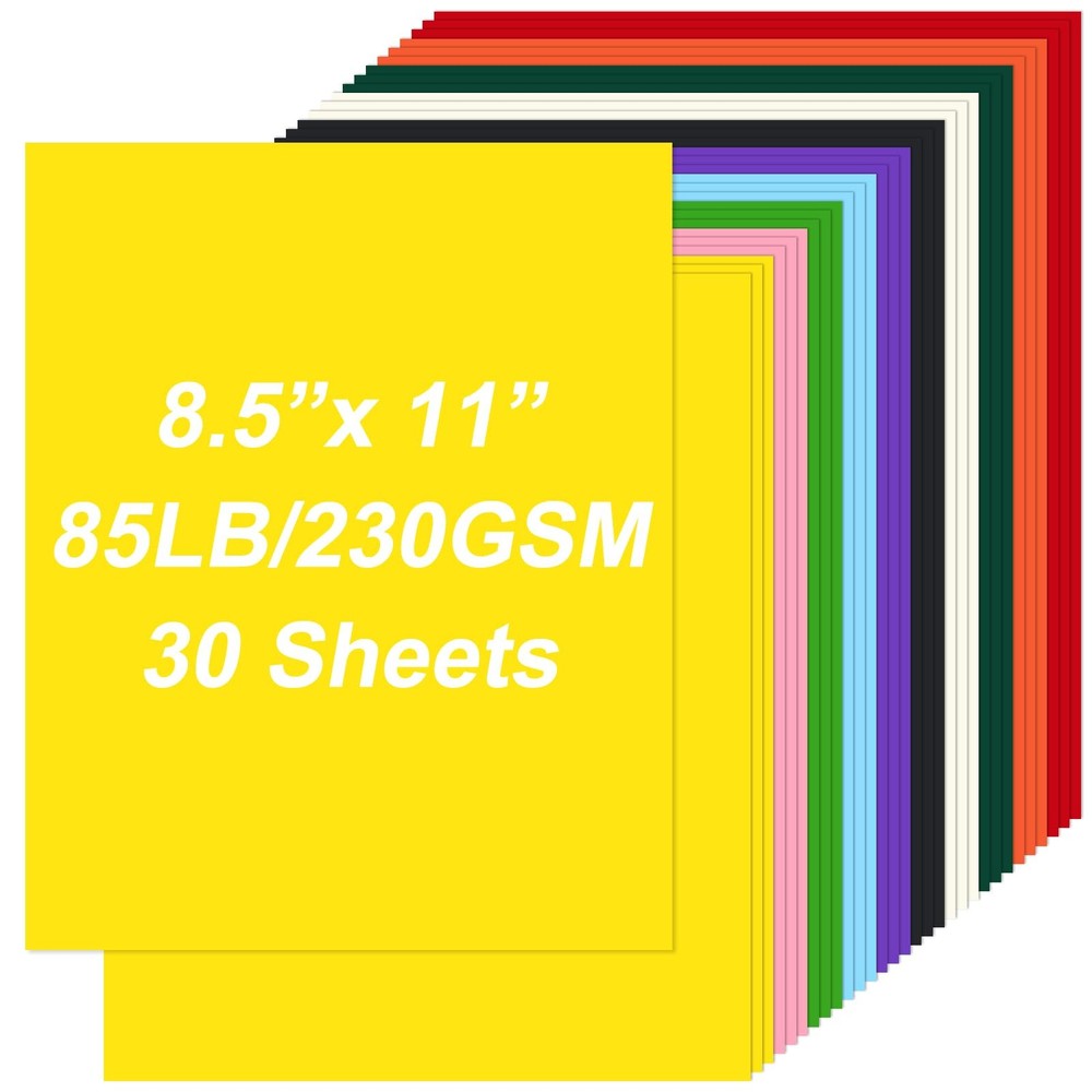 Cardstock 8.5″ x 11 «,Cardstock Paper 85 lb/230 30 Sheets, Multicolored