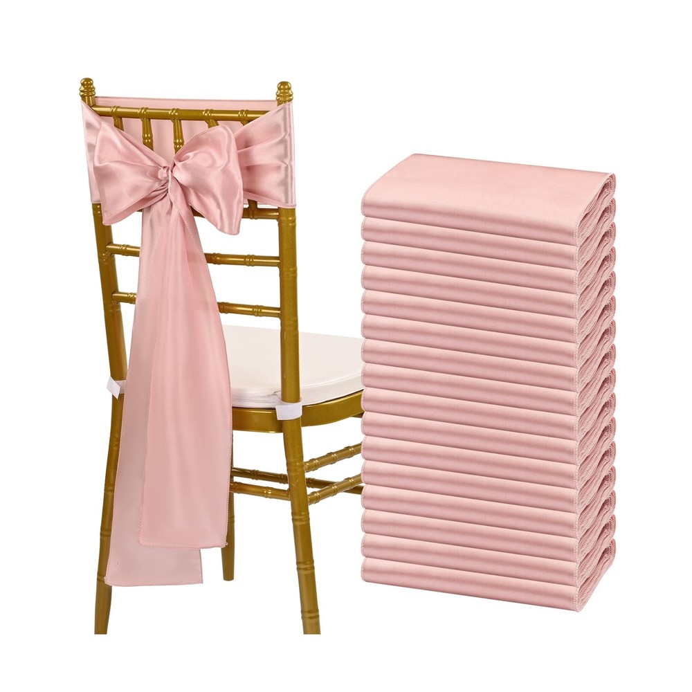 fani 60 PCS Satin Chair Sashes Bows Universal Chair Cover for Wedding Recepti…