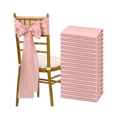 fani 60 PCS Satin Chair Sashes Bows Universal Chair Cover for Wedding Recepti…