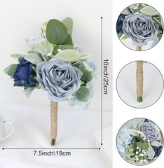Artificial Bridesmaid Bouquets – Set of 4 Silk Rose Flowers Bouquet Wedding Rust