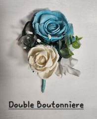Turquoise Ivory Rose Sola Wood Bridal Wedding Bouquet Accessories