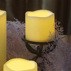 2 Pack 3’’ Outdoor Battery Operated Flameless Candles with Timer 3 x 3 inch