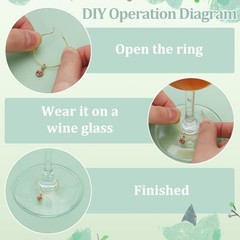 14Pcs 14 Colors Golden Wine Glass Charm, Flat Round Wine Glass Charm,