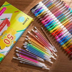Gel Pens, 50 Pack Gel Pen Set 25 Colored Gel Pen with 25 Refills for Adults Colo