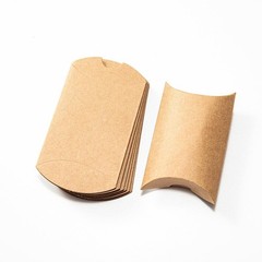 50pcs Kraft Black White Paper Pillow Box for Jewelry Candy Gift Wedding Favor Sm