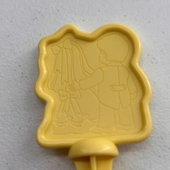 Vtg Fisher Price Cake Topper Bride & Groom Figurine Wedding Fun candle Food
