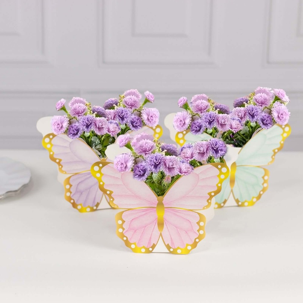 12 ASSORTED Paper Butterfly Party Favor BOXES Events Home Decorations Supplies