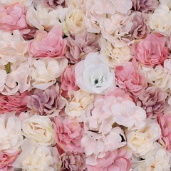 12pcs Artificial Flower Wall Panel SPlastic Wedding Backdrop Decor 16»x24»