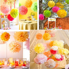 5pcs 6″-10″ Tissue Paper Pompoms Wedding Baby Shower Birthday Party Pom Poms Toy