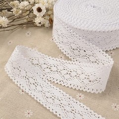 White Lace Ribbon 16 Yards Crochet Lace Trim Cotton Sewing for Crafts, Gift 1#