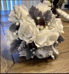 Artificial Purple and White Wedding Flowers