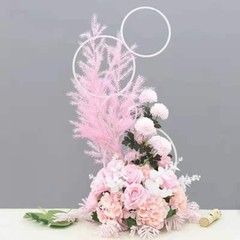 2pcs A set Round Wedding Arch Backdrop Rings Loops Flower Balloon Lawn Row Stand