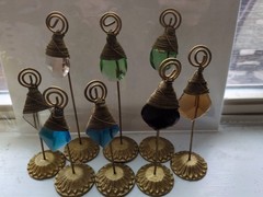 Jeweled Picture Photo Stand Table Number Holders Wedding Stand Gem Decor Lot
