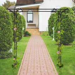 7FT Wedding Arch Garden Arbor Metal Garden Arch Trellis for Climbing Plant Party