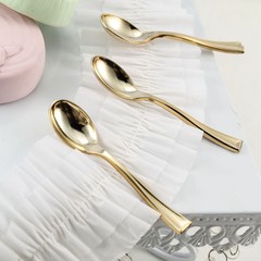72 GOLD 4″ long Dessert Spoons Wedding Party Events Home Disposable Tableware