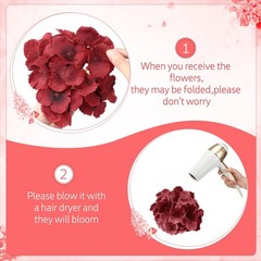 Tigeen 50 Pcs Hydrangea Artificial Flowers Bulk 7.48 Inch Artificial Hydrange…