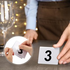 Tuanse Table Numbers 1-25 Acrylic Double 2.5 x 2.17 x 2 inches, White, Black