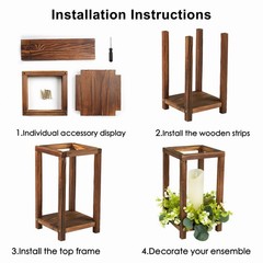 60 Pcs Wooden Wedding Lantern Centerpiece Set – Candle Holders, LED Candles & Eu