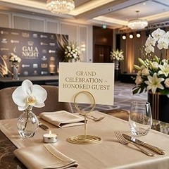 20 Pcs Gold Table Number Holders, 2.5-Inch Place Card Holders With Widened Base,