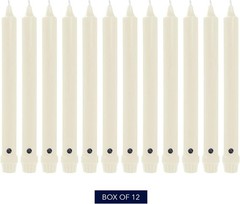 Colonial Candle Unscented Taper Candle, Classic Collection, 10 In, Ivory