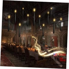 Flameless Floating Candles with Wand，12 Pcs Magic LED Hanging Black-12pcs