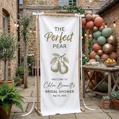 Custom Bridal Shower Banner, Perfect Pear Wedding Welcome Sign, Engagement Decor