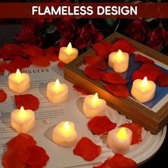 3000 PCS Artificial Rose Petals with 20 PCS Flameless LED Tea Lights Candles