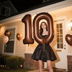 40 Inch Balloon Balloon,Chocolate Jumbo Mylar Foil Helium Number 0 Dark Brown