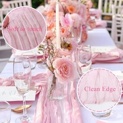 Cheesecloth Table Runner 10FT Boho Rustic Sheer Cheese Cloth 10ft x 1pc Pink