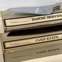 FOSTORIA 24% Lead Crystal Faceted Handle HOSTESS CAKE KNIFE & PASTRY SERVER
