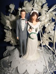 New Wilton Designer Series Love’s Delight Wedding Cake Top, black tux #101-1786