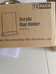 Sign Holder Gold Acrylic 4X6-12 Pack