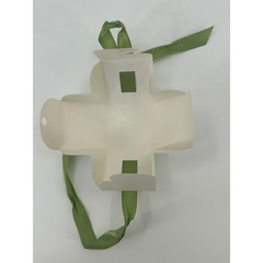 50 Pack White Especially For You Favor Boxes with Green Ribbon 2.5 Inch