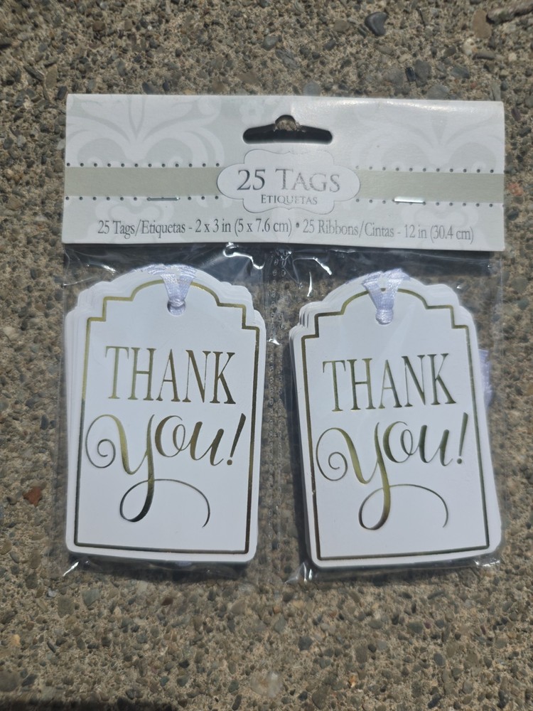 Gold Foil Thank You Tags – 25 pieces