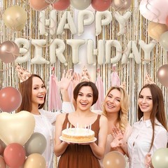 Beige Blush Pink Birthday Decorations for Women Girls with Blush Pink Nude Ba…