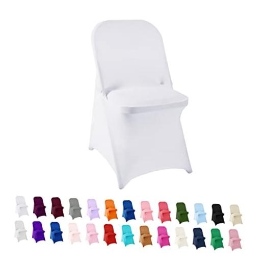 Spandex Chair Cover,12PCS,Living Room Folding Chair 12Pack White