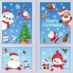 192Pcs Christmas Window Clings for Glass Windows, 9 Sheet Christmas Window St…