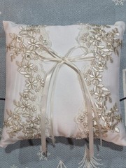 Wedding His/Her Ring Pillow Beaded & Embroidered Beautiful