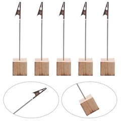 10 Pcs Metal Wood Table Number Holders Photo Clips Memo Note Card Stands