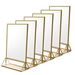 6Pack 5 x 7 Clear Acrylic Wedding Table Number Holder Stands 5×7″ Vertical