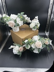 Ling’s Moment assorted floral centerpiece set of 4 in white & Sage