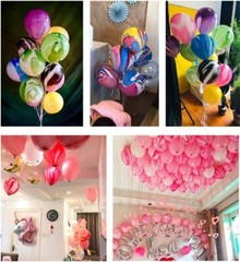 50 Balloons Metallic Peral Latex Balloons Curling Ribbons 50 Meter Birthday Gift