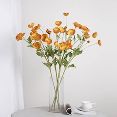 ORANGE 2 Bushes 33″ Stem Silk Artificial Poppy FLOWER SPRAYS Party Decorations