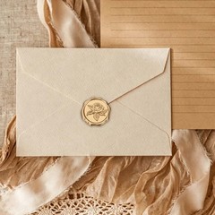 Rose Wax Seal Stickers, 50 Pack Embossed Adhesive Sticker, Olive Green
