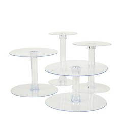 CAKE STAND 4 Tiers XL Clear Cupcakes Wedding Birthday Party Catering WHOLESALE
