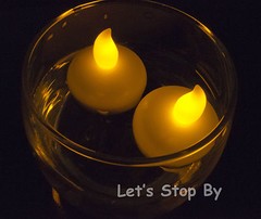 24 LED AMBER Floating Flickering Tea Candle Waterproof Wedding Party Floral Vase